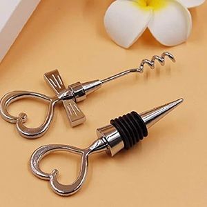 Love Heart Corkscrew Wine Bottle Opener and Wine Stopper